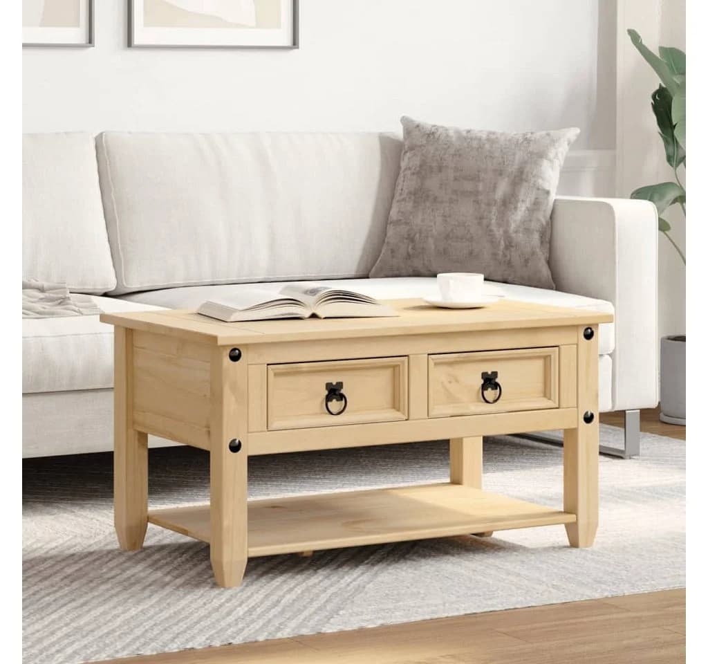vidaXL Couchtisch mit Schubladen Corona Massivholz Kiefer - Bild 3