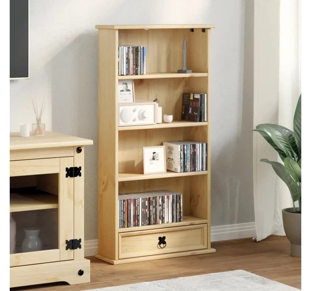 vidaXL Bücherregal CD-Schrank Corona Massivholz Kiefer Rustikal - Bild 3