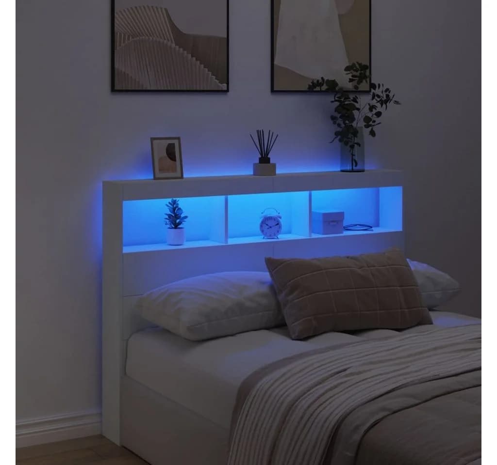 vidaXL Bett LED-Kopfteil Weiß - Bild 3