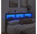 vidaXL LED-Kopfteil mit Ablage Betongrau Bild 3