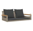 vidaXL Hängebank mit Kissen Grau Poly-Rattan Bild 2