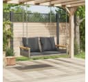 vidaXL Hängebank mit Kissen Grau Poly-Rattan Bild 3