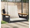 vidaXL Hängesessel mit Kissen Schwarz Poly Rattan Bild 2