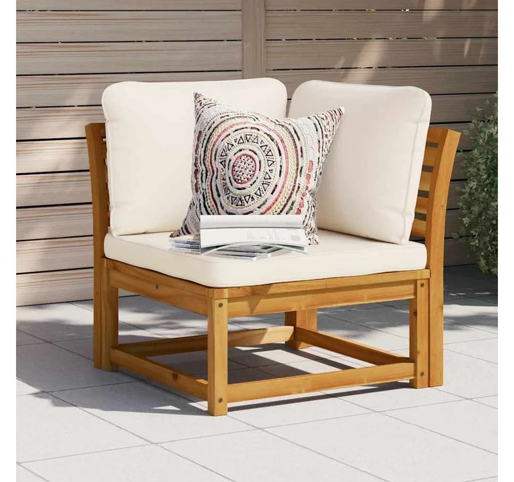 vidaXL Garten-Ecksofa Element mit Kissen Massivholz Beige - Bild 3