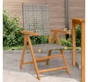 vidaXL Gartenstuhl 2er-Set Grau Massivholz Poly Rattan klappbar Bild 1