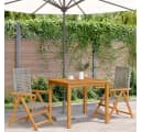 vidaXL Gartenstuhl 2er-Set Grau Massivholz Poly Rattan klappbar Bild 3