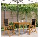 vidaXL Gartenstuhl 2er Set Schwarz Massivholz Polypropylen Bild 3