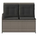 vidaXL Gartenbank Verstellbar mit Kissen Grau Poly Rattan Bild 4