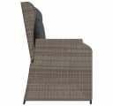 vidaXL Gartenbank Verstellbar mit Kissen Grau Poly Rattan Bild 5