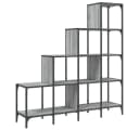 vidaXL Bücherregal Grau Treppenform Holzwerkstoff Metall Bild 2