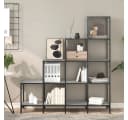 vidaXL Bücherregal Grau Treppenform Holzwerkstoff Metall Bild 3