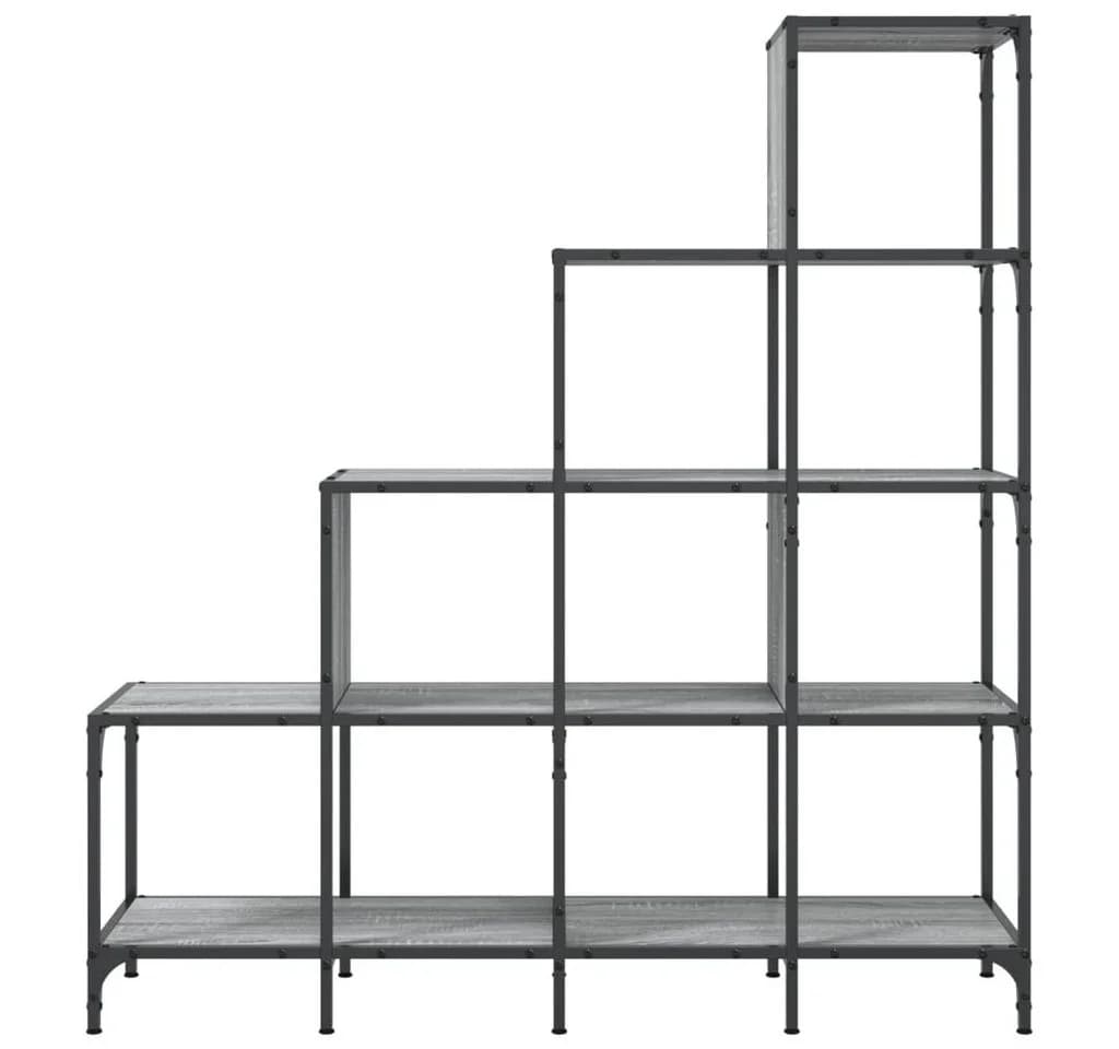 vidaXL Bücherregal Grau Treppenform Holzwerkstoff Metall - Bild 5