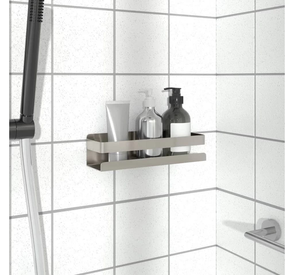 vidaXL Duschablage Edelstahl 304 Silber 23x6,5x6 cm