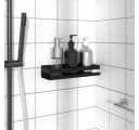 vidaXL Duschablage Mattschwarz Edelstahl 304 Wandregal Bad Bild 1