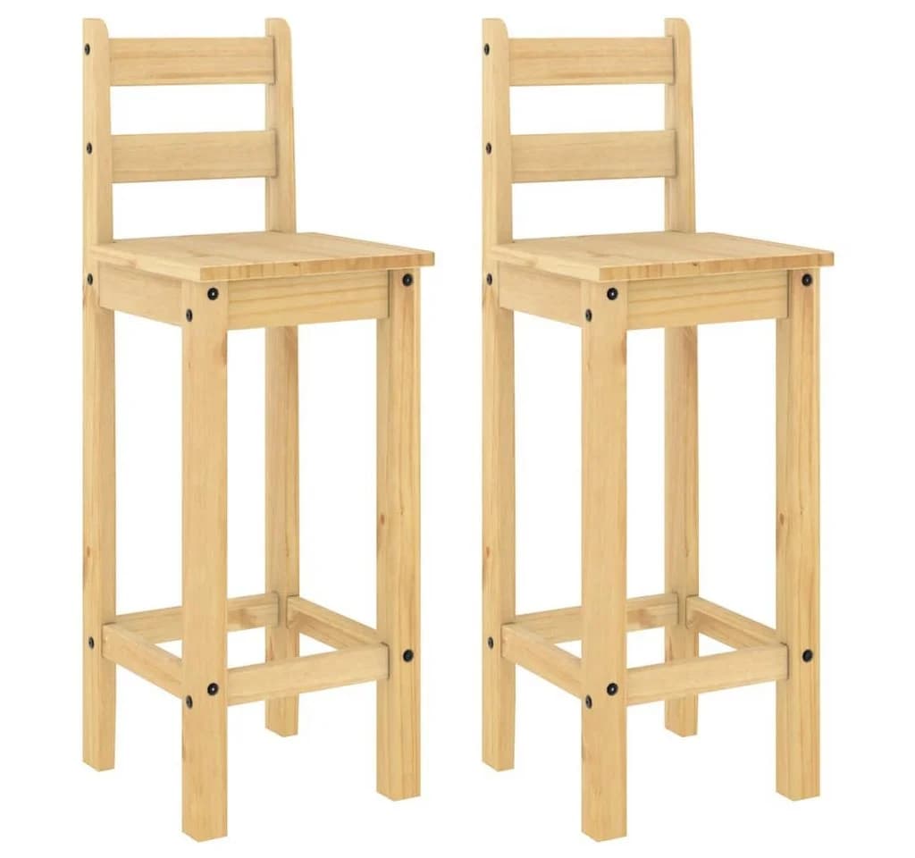 vidaXL Barstühle 2 Stk. Massivholz Kiefer Rustikal - Bild 2