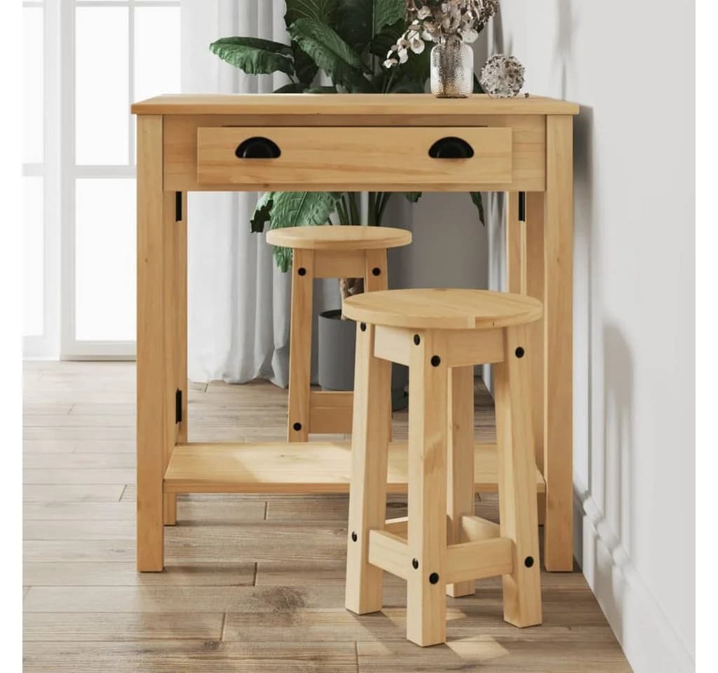 vidaXL Bar-Set 3-tlg. Kiefernholz massiv mit klappbarem Tisch