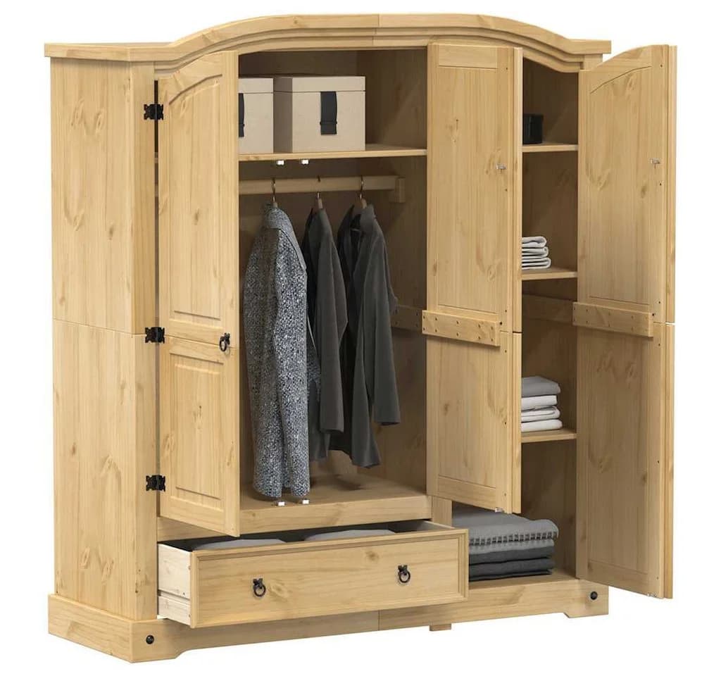 vidaXL Kleiderschrank Corona Massivholz Kiefer