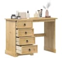 vidaXL Schminktisch Kiefernholz massiv 4 Schubladen Honigwachs Bild 1