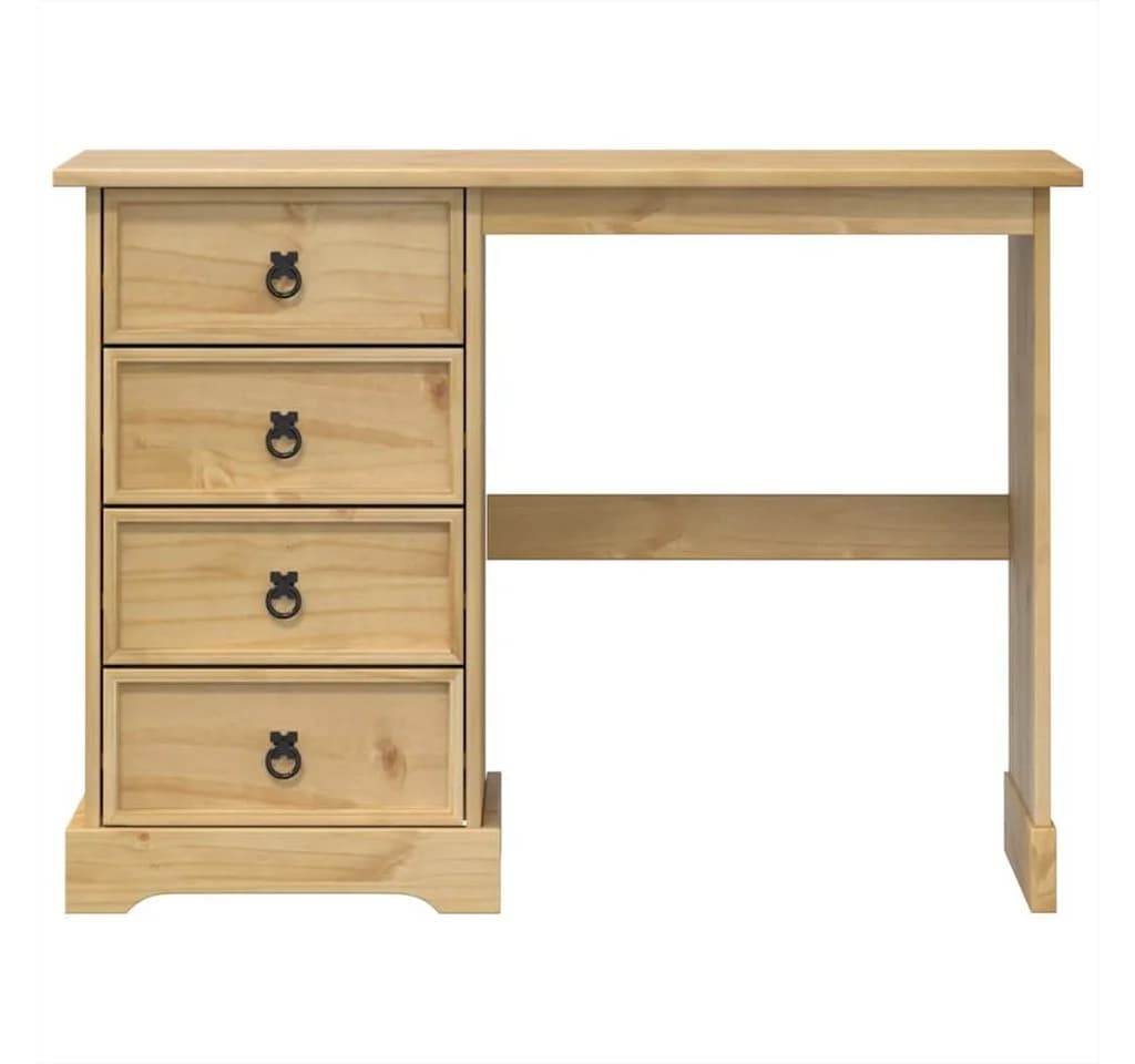 vidaXL Schminktisch Kiefernholz massiv 4 Schubladen Honigwachs - Bild 4