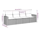vidaXL Garten-Sofagarnitur 4-tlg. Beige Poly Rattan mit Kissen Bild 4