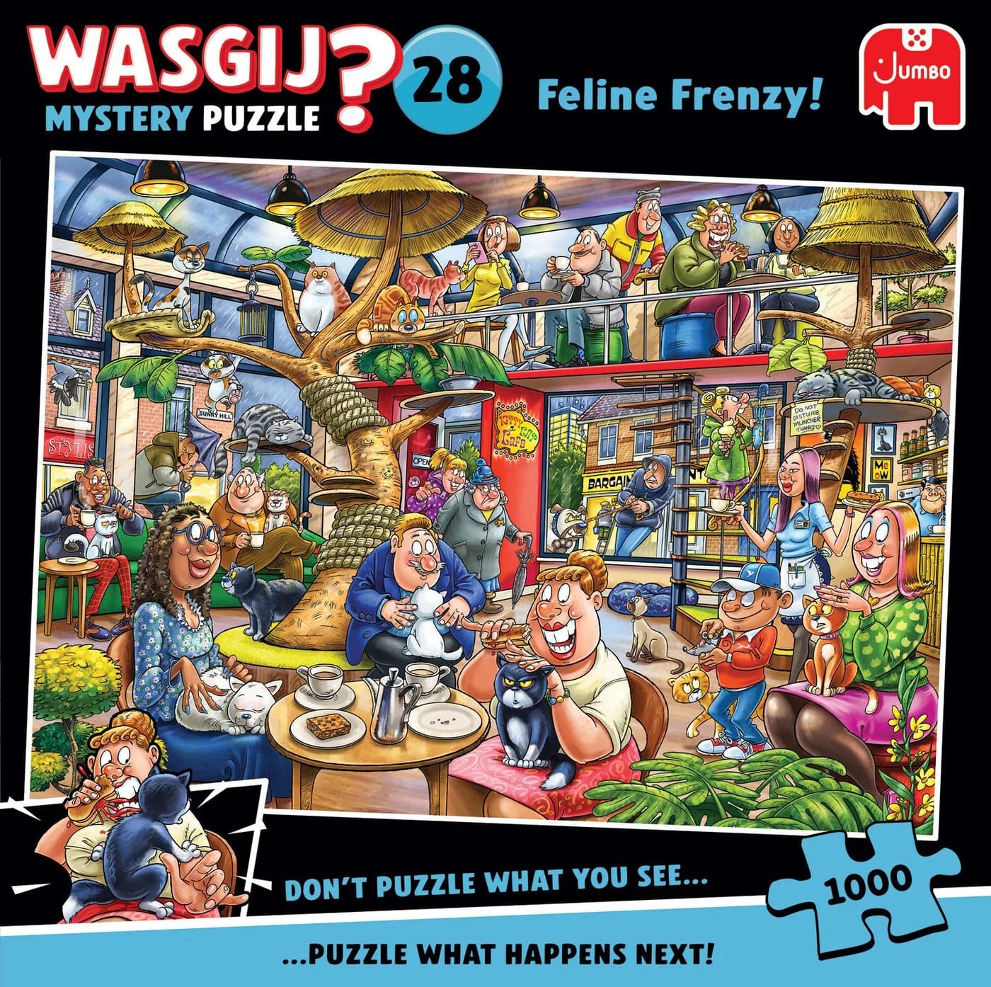 Jumbo Spiele Puzzle Wasgij Mystery 28 Feline Frenzy 1000 Teile Bunt - Bild 3