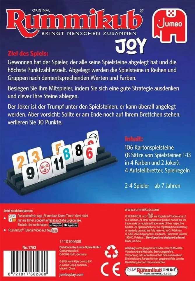 Jumbo Spiele Original Rummikub Joy - Kompaktes Legespiel Bunt - Bild 4
