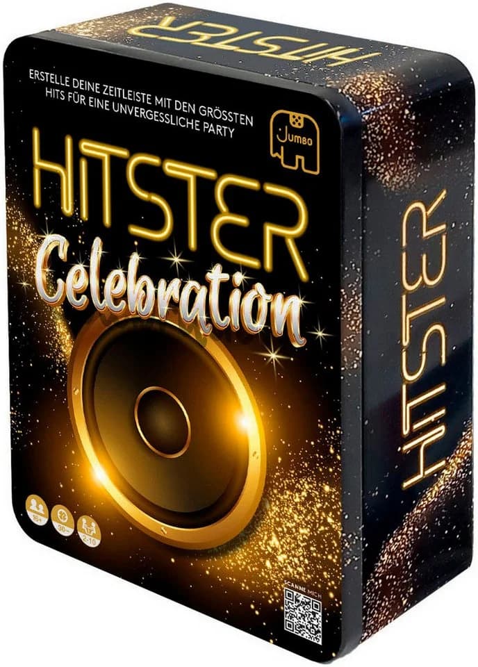 Jumbo Spiele Hitster Celebration Partyspiel in Metalldose Deutsche Ausgabe