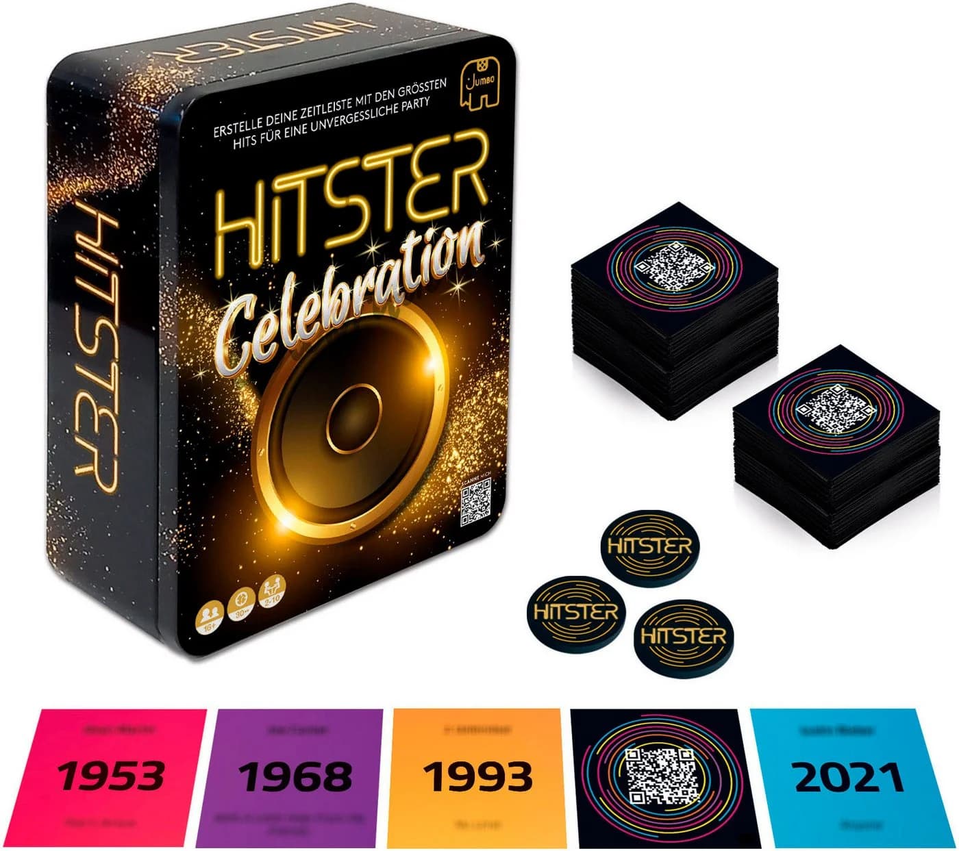Jumbo Spiele Hitster Celebration Partyspiel in Metalldose Deutsche Ausgabe - Bild 3