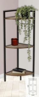 Home & styling collection Eckregal Schwarz Metall MDF 3 Ablagen Bild 3