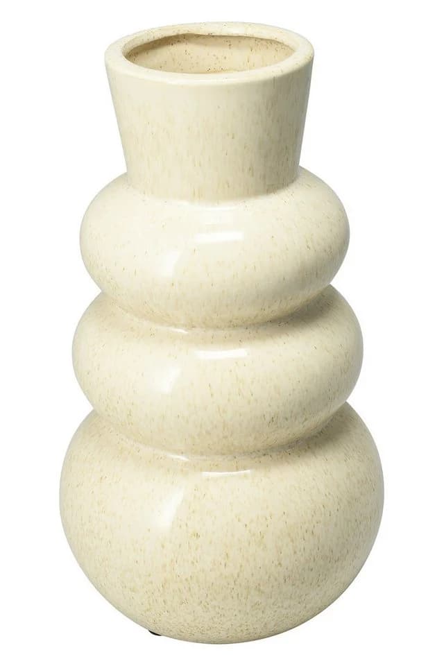 Koopman Tischvase CLEO Creme Wasserdicht Porzellan