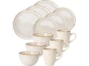 Excellent Houseware Geschirr-Set 16-teilig Steingut Creme-Beige Bild 2
