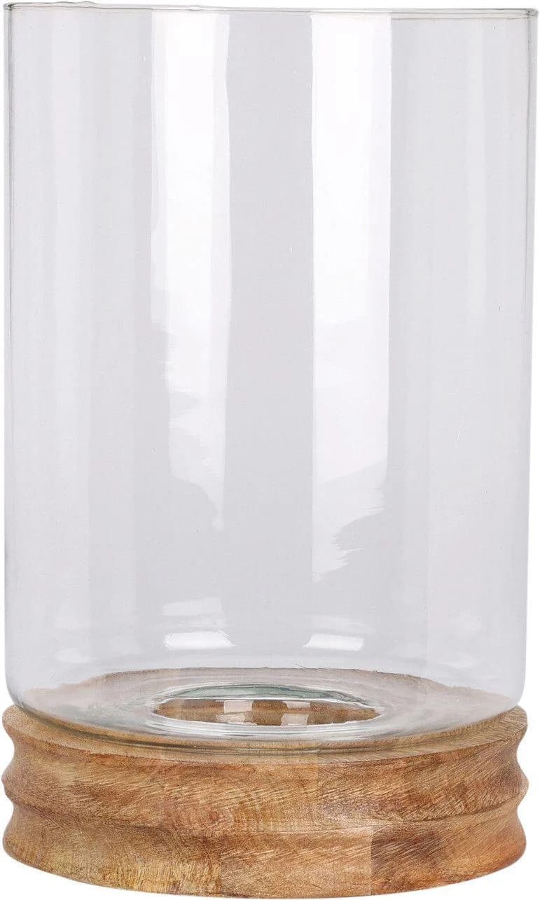 Windlicht Glas Holz