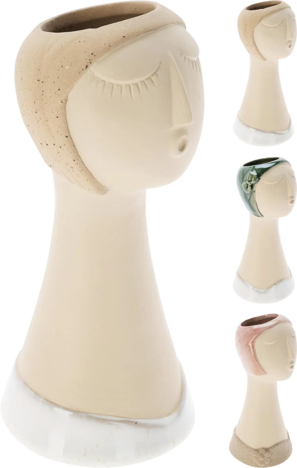Vase FACE Porzellan Bunt