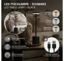 ML-DESIGN Tischleuchte LED Tischlampe kabellos mit Touch Dimmbare Akku USB-C Wiederaufladbar, Nachttischlampe Schwarz 3 Lichtfarben Tragbare Metall Led Lampe Bild 1