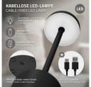 ML-DESIGN Tischleuchte LED Tischlampe kabellos mit Touch Dimmbare Akku USB-C Wiederaufladbar, Nachttischlampe Schwarz 3 Lichtfarben Tragbare Metall Led Lampe Bild 4
