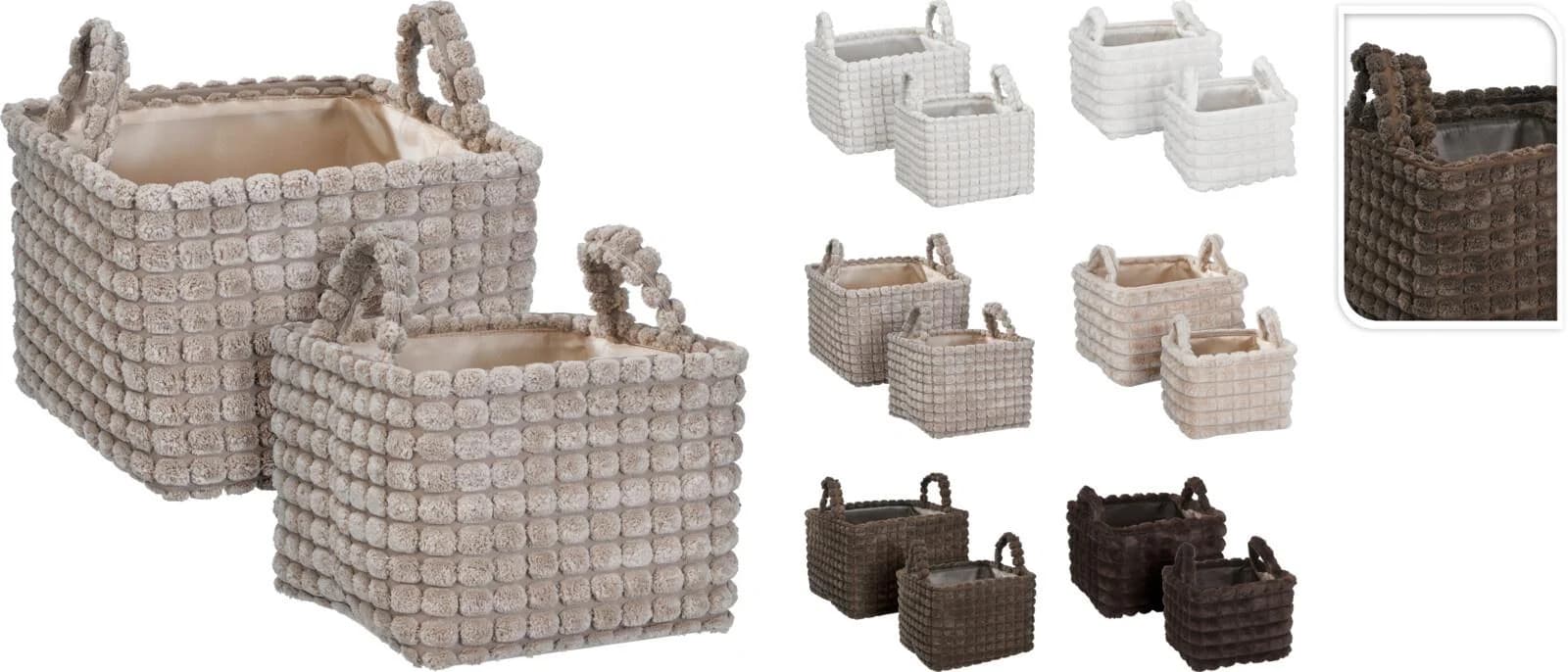 Korb-Set PLÜSCH 2-teilig Polyester