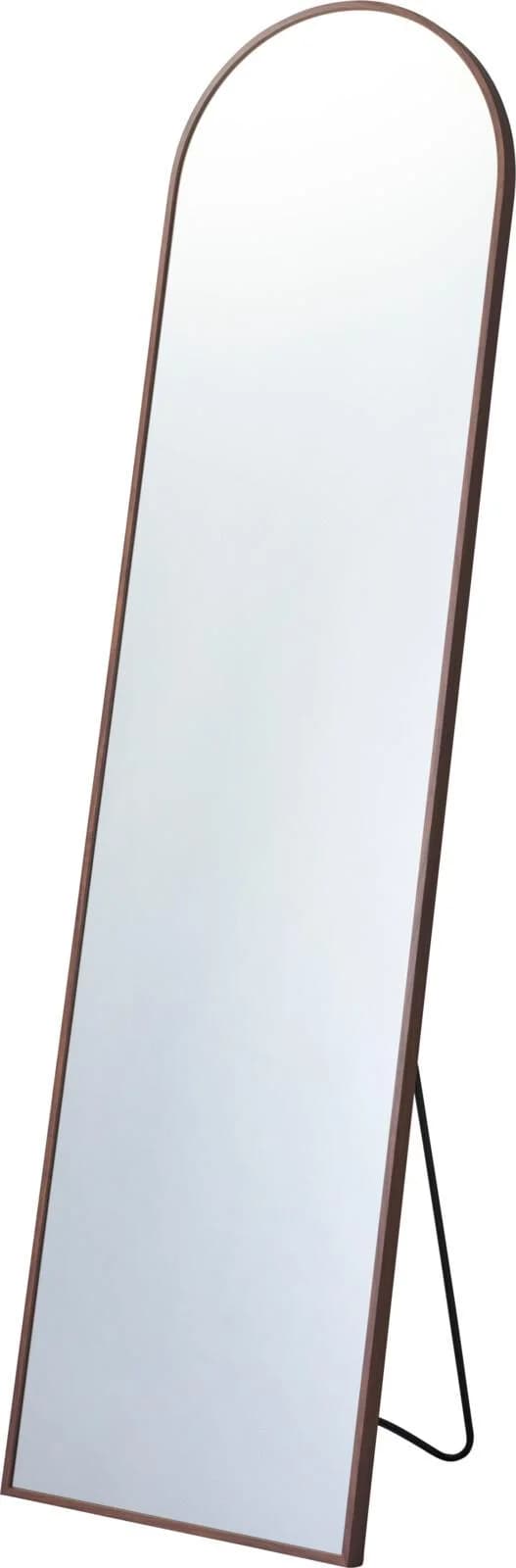 Standspiegel ENDRE Braun Metall Holzoptik Bogenform