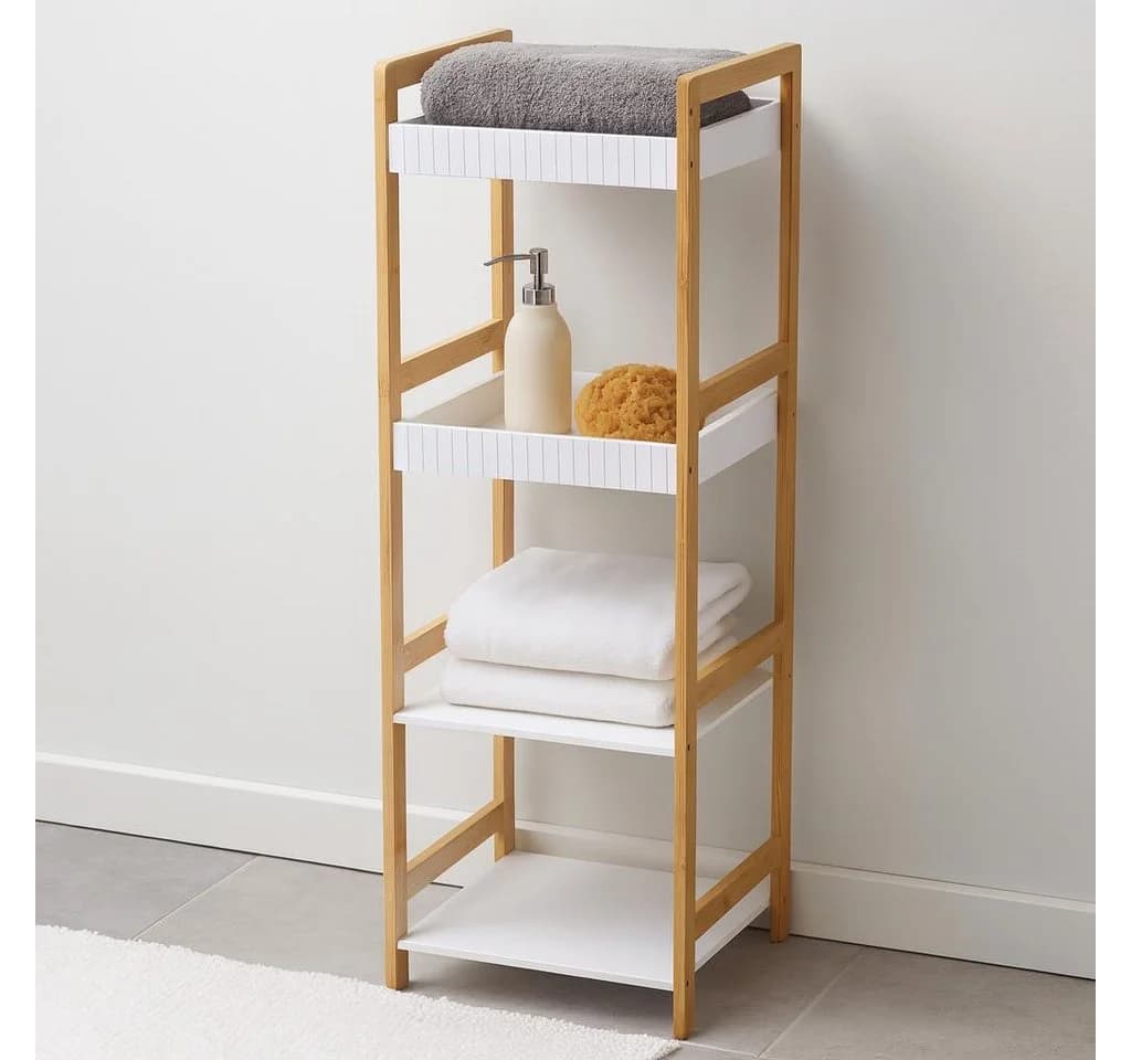 Bathroom Solutions FORMA Bambusregal mit weißen MDF-Regalen - Bild 3