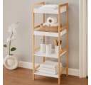 Bathroom Solutions FORMA Bambusregal mit weißen MDF-Regalen Bild 4