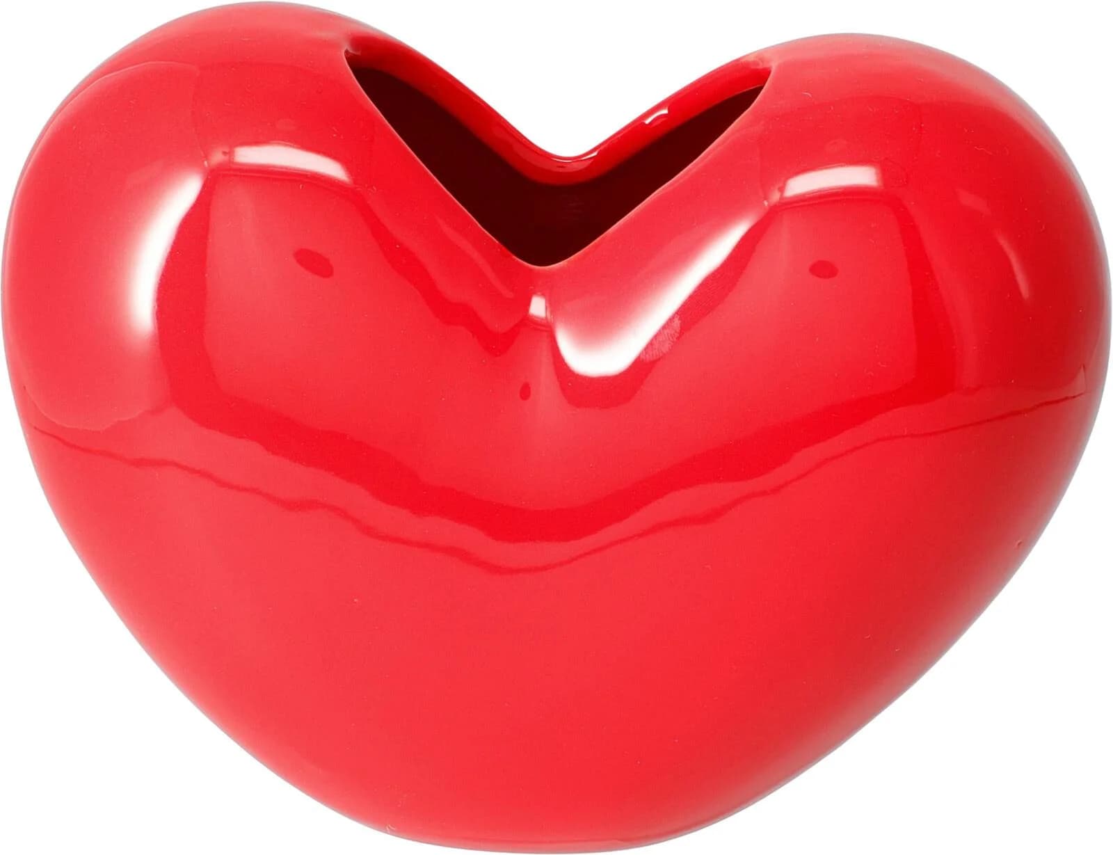 Vase HEART Rot Dolomit 19x14x9 cm