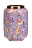 Koopman Tischvase Metall Lila Blumenprint 30cm Bild 2