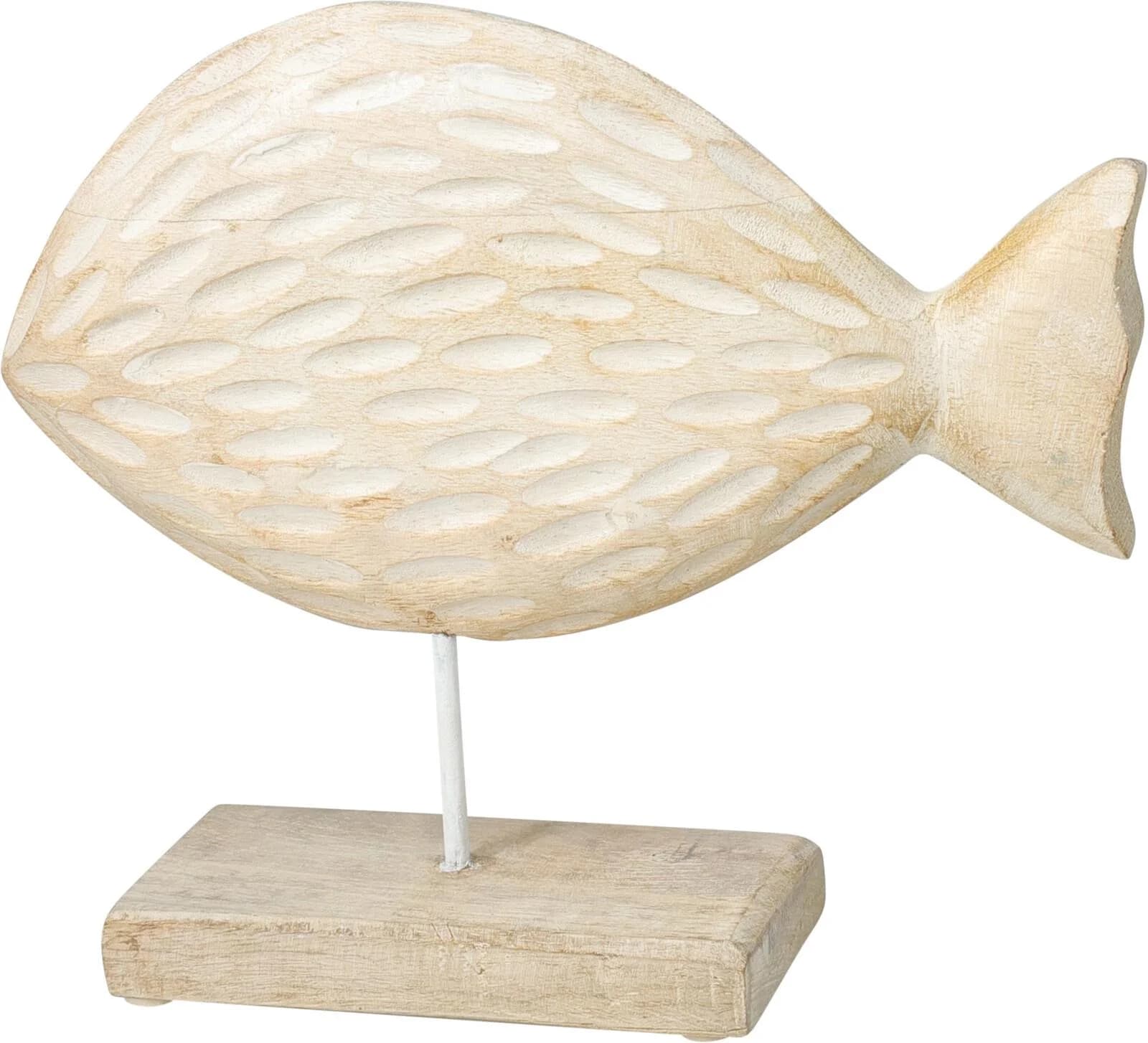 Aufsteller FISCH Mangoholz weiß gewischt