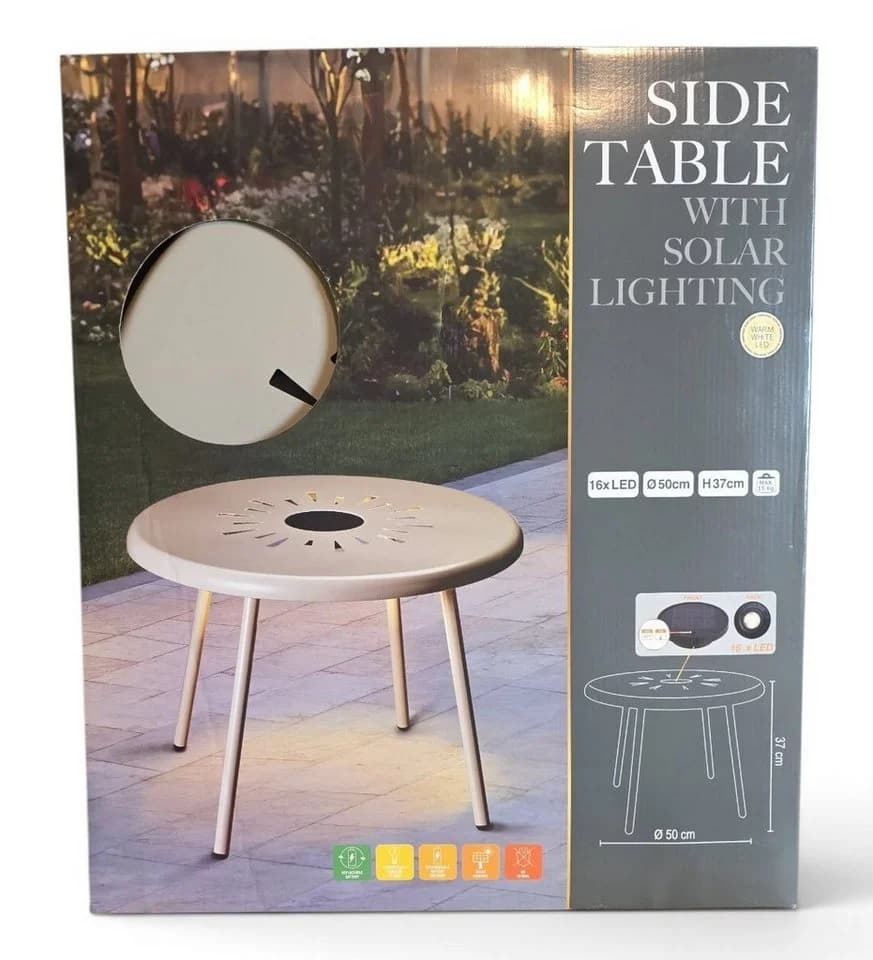 Spectrum Beistelltisch Outdoor mit Solarbeleuchtung Braun - Bild 2