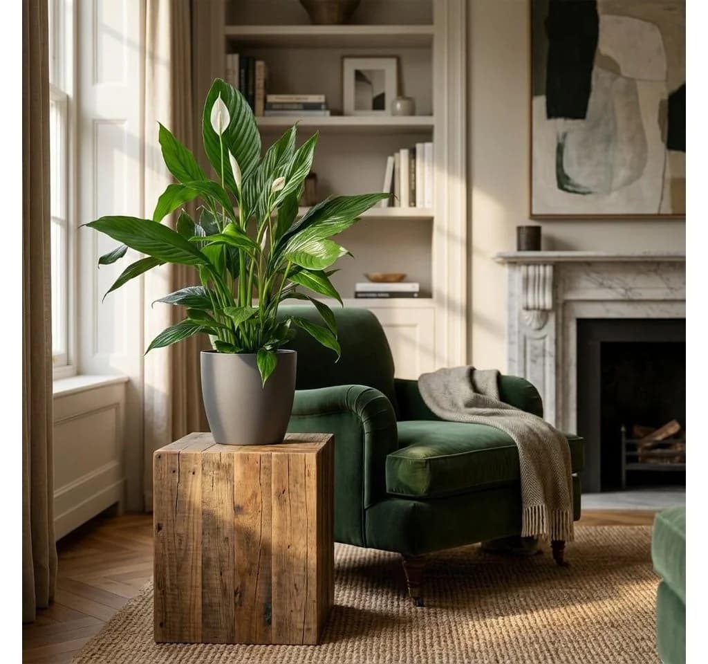 Florora Spathiphyllum Einblatt Zimmerpflanze 80 cm Grün/Weiß