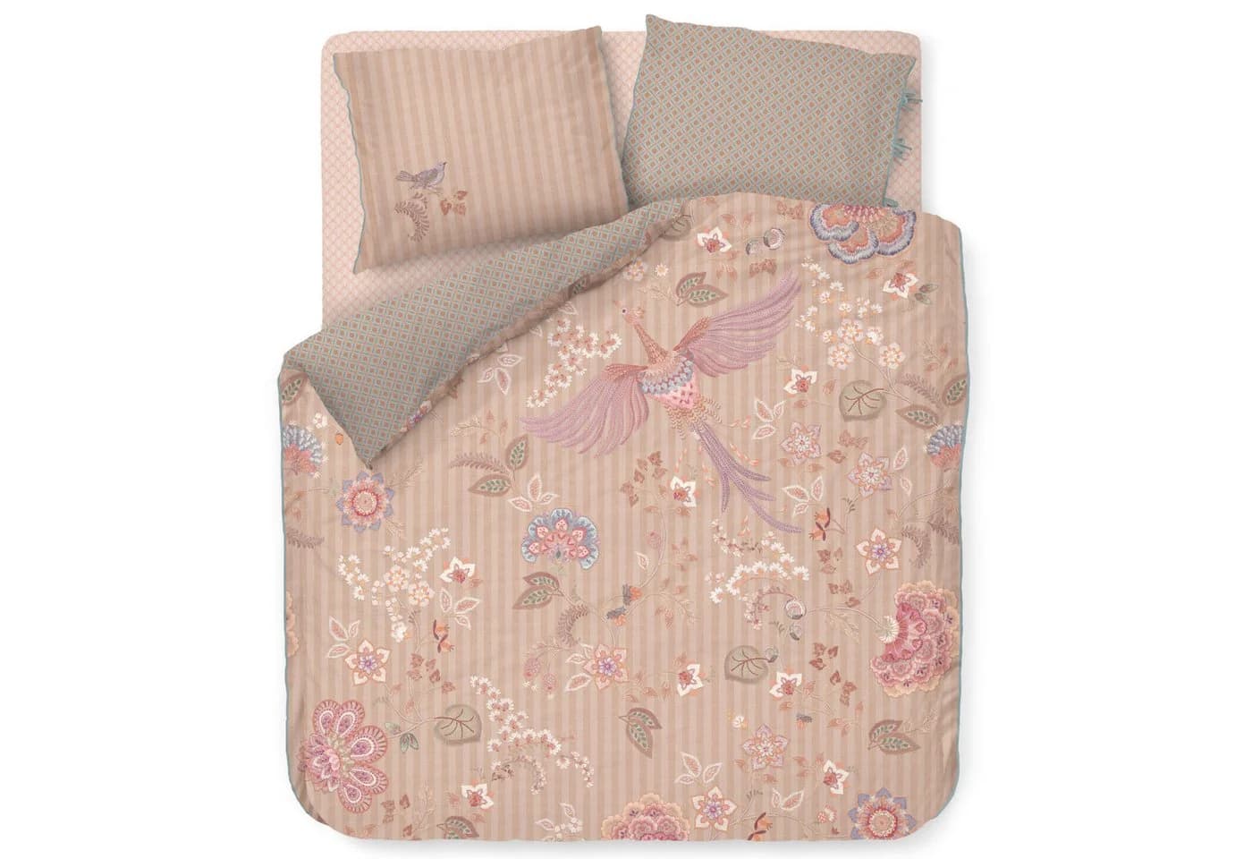 PiP Studio Bettwäsche Buenas Noches Perkal 2-teilig Beige/Blau Floral - Bild 2