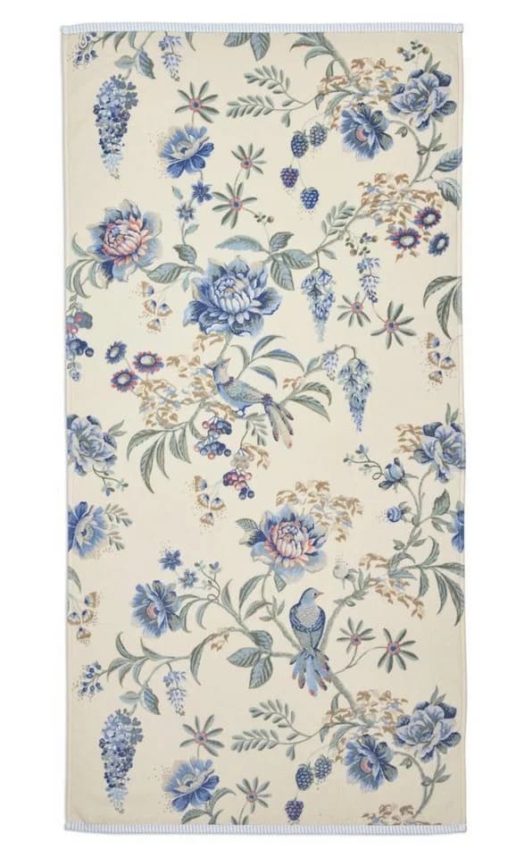 PiP Studio Duschtuch Secret Garden Weiß-Blau 100% Baumwolle Velours-Frottier - Bild 2