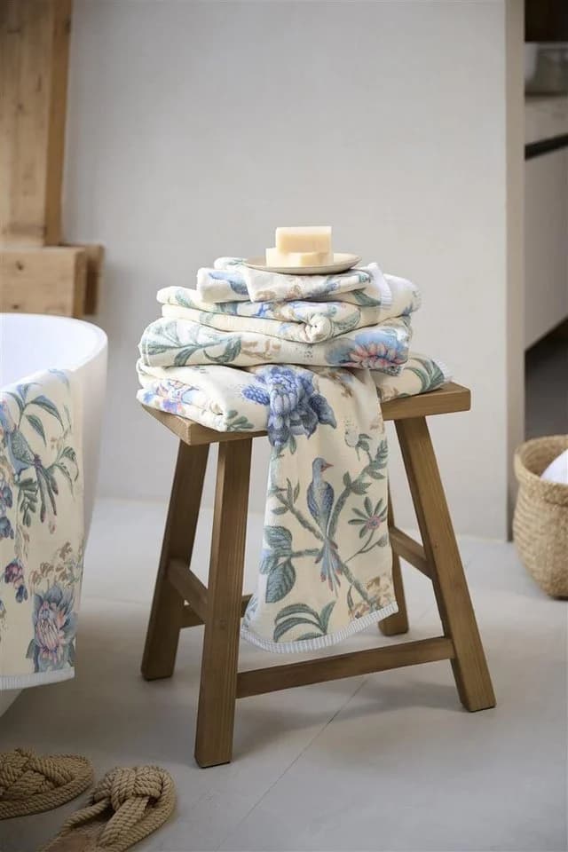 PiP Studio Gästehandtuch Secret Garden Weiß-Blau 30x50cm