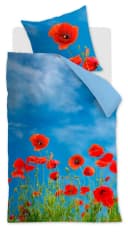 Beddinghouse Bettwäsche Renforcé Mohnblumenwiese Blau/Rot 100% Baumwolle Bild 2