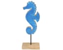 DIJK Dekofigur Seepferdchen Holz Blau 28cm Maritim Bild 2