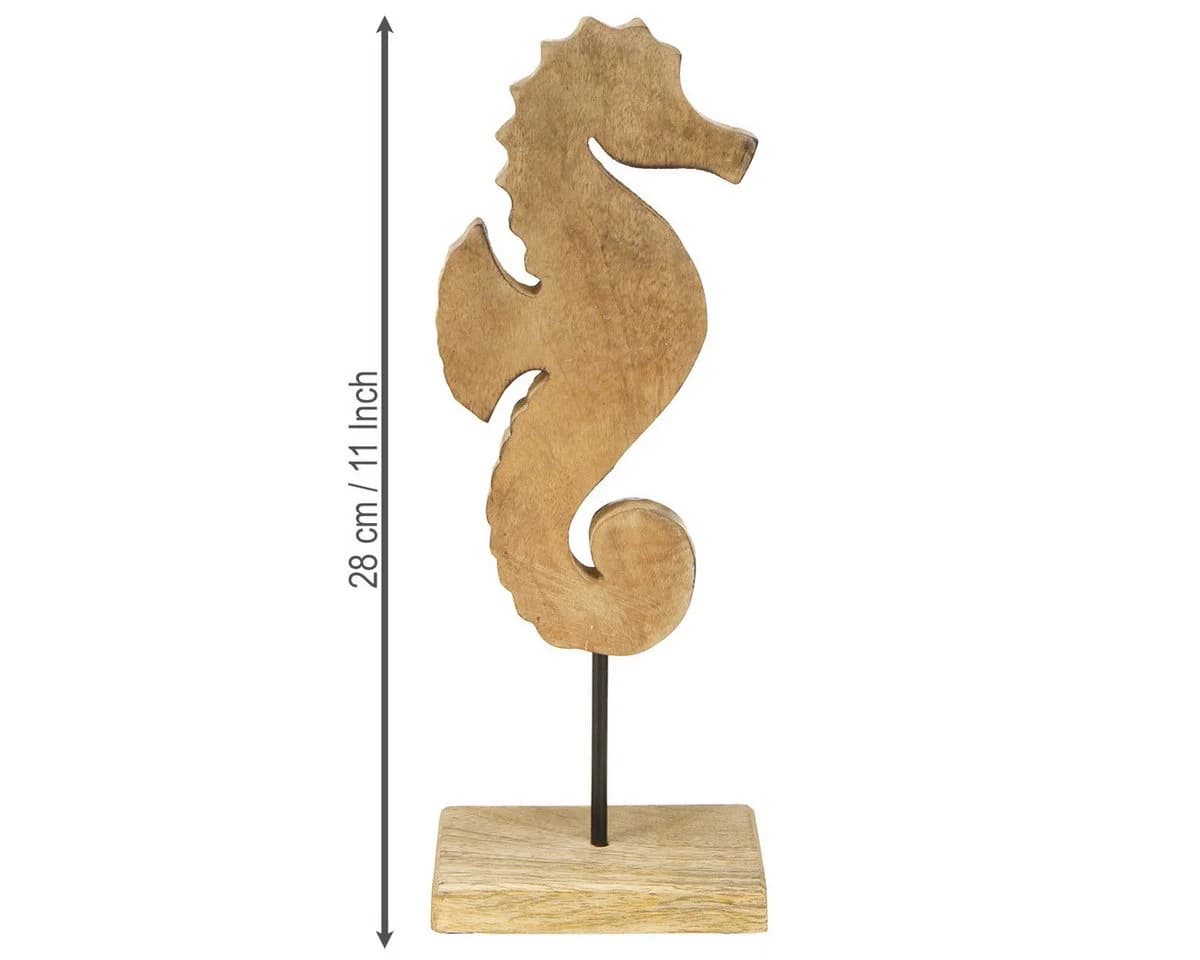 DIJK Dekofigur Seepferdchen Holz Blau 28cm Maritim - Bild 3
